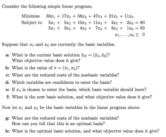 Solved Consider the following simple linear program: | Chegg.com