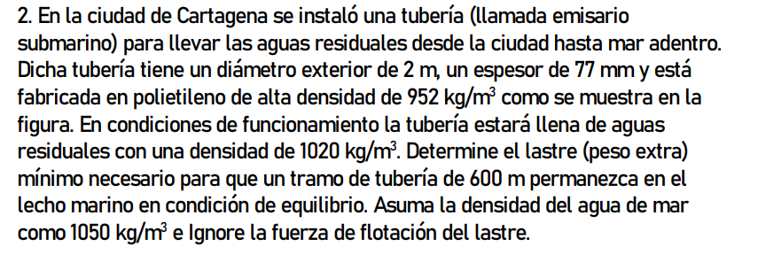 2. En la ciudad de Cartagena se instaló una tubería (llamada emisario submarino) para llevar las aguas residuales desde la ci