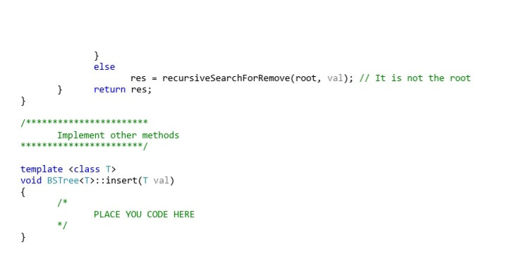 usingBSTree.cpp Code: /***************** Binary | Chegg.com