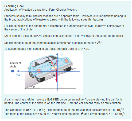 Solved Circular Motion BANKED Curve Theta Unknown Part D
