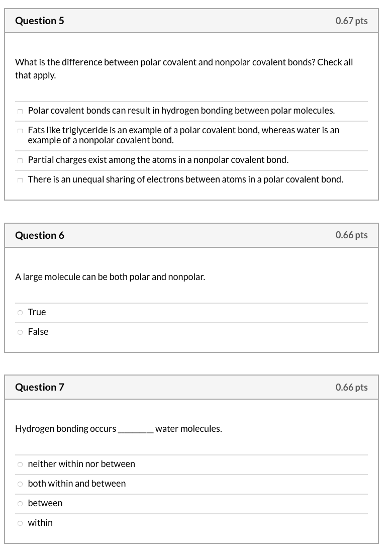 Solved Question 5 0.67 pts What is the difference between | Chegg.com