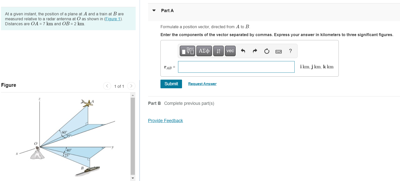 Solved At a given instant, the position of a plane at A and | Chegg.com