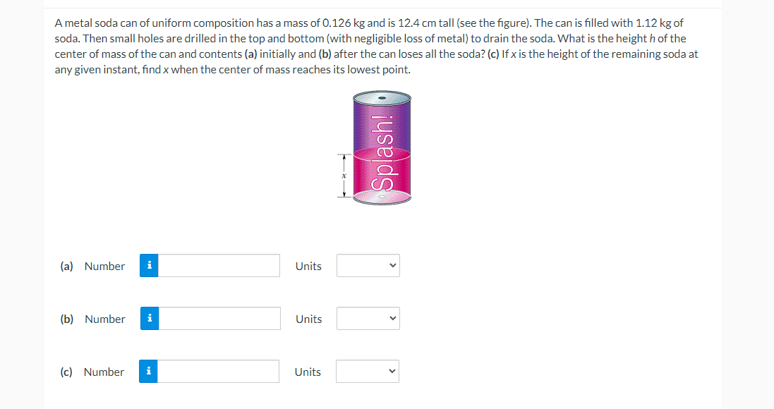 Solved A metal soda can of uniform composition has a mass of | Chegg.com