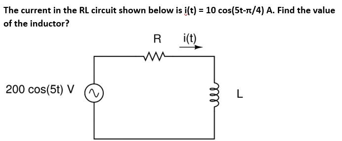 Solved The current in the RL circuit shown below is | Chegg.com