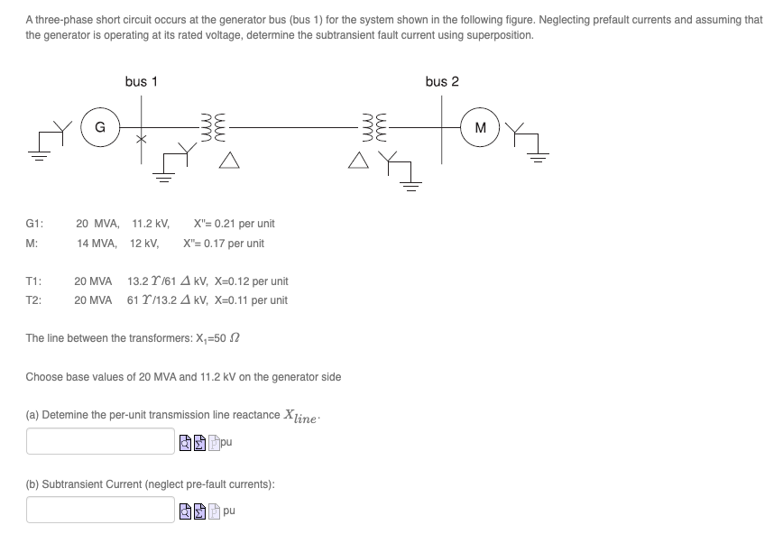Solved A threephase short circuit occurs at the generator