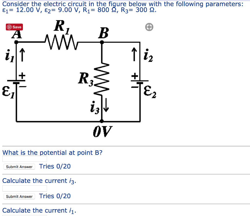 Solved Consider the electric circuit in the figure below | Chegg.com