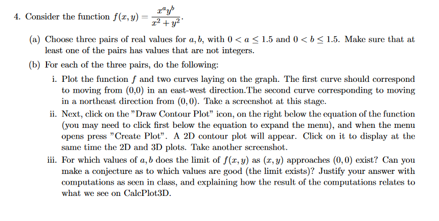 Solved 4. Consider the function f(x,y) x2 + y2 (a) Choose | Chegg.com