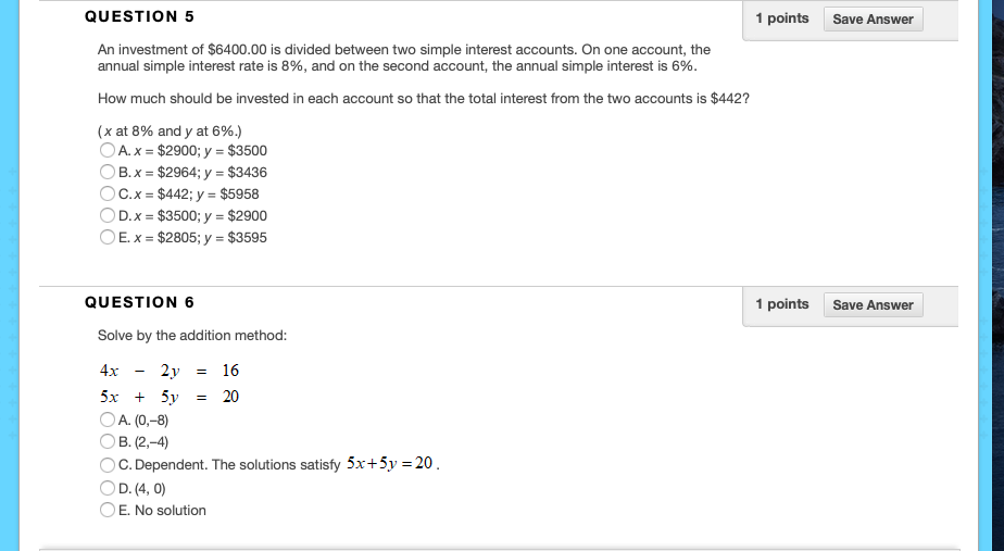 Solved 1 points Save Answer QUESTION 1 Is (-2,-5) a solution | Chegg.com
