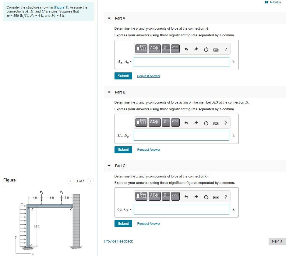 Solved R Review Consider the structure shown in (Figure 1). | Chegg.com