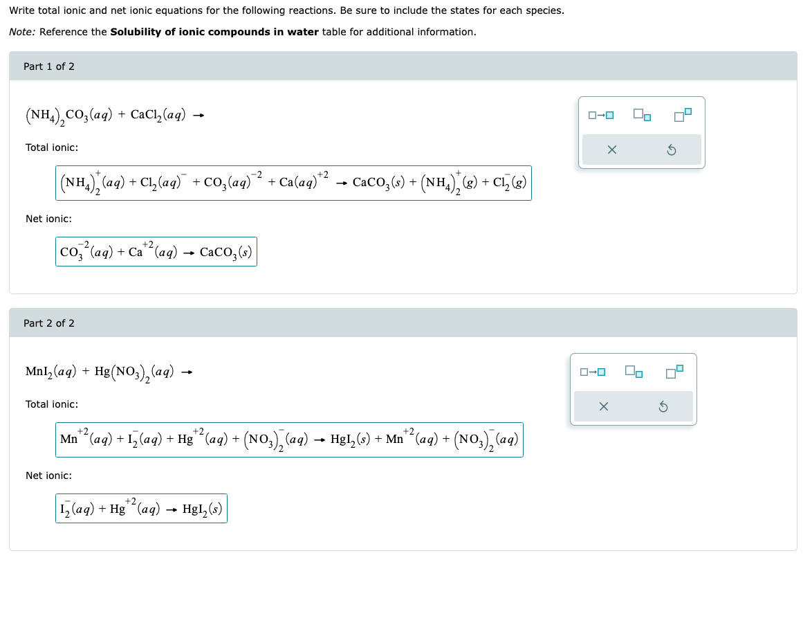 Solved Write total ionic and net ionic equations for the | Chegg.com