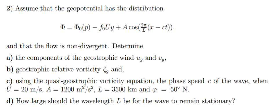 I Know That Vg K Hat F0 X Del Geopotential But Chegg Com