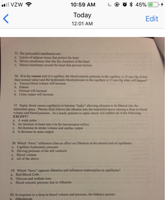 Solved @ O * 45%! -+ 10:59 AM Today 12:01 AM Edit 35. The | Chegg.com