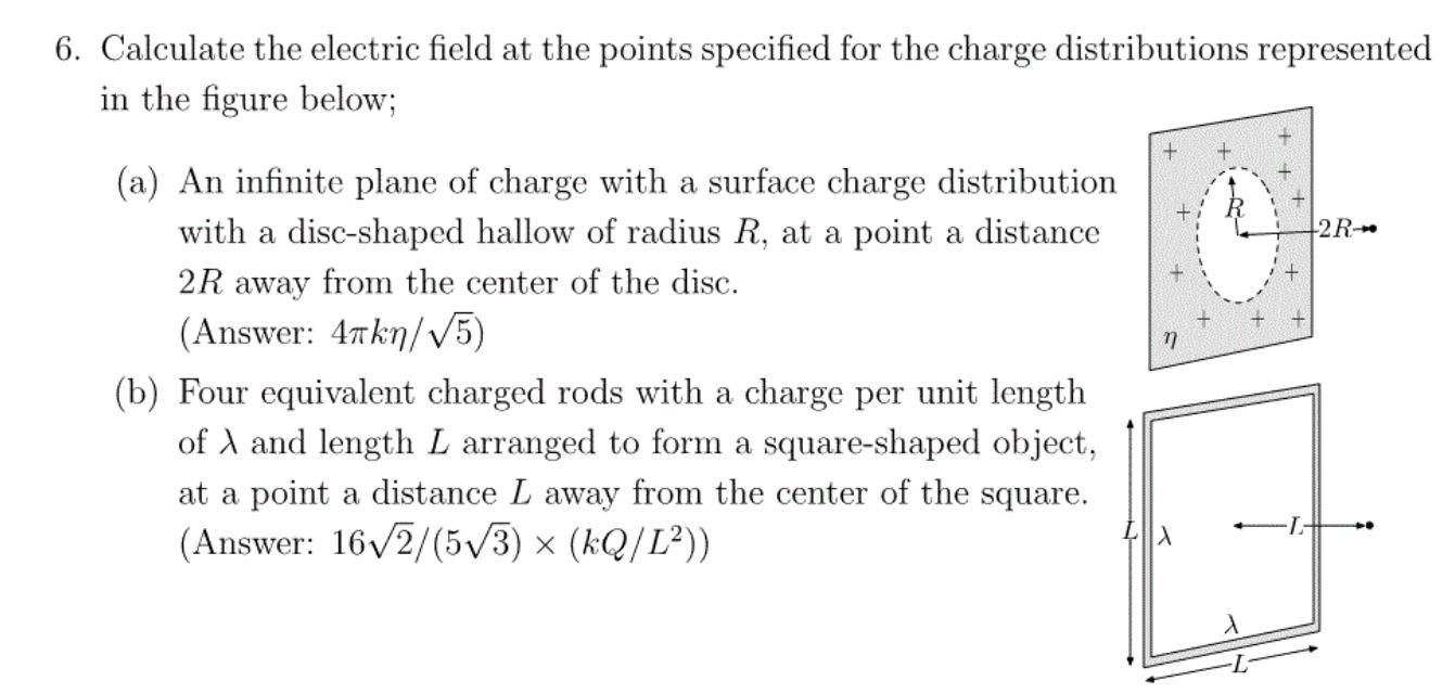 Solved 6. Calculate the electric field at the points | Chegg.com