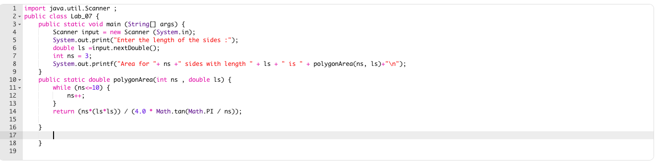 Solved Area of a Polygon for Different Number of Sides: a A | Chegg.com image.
