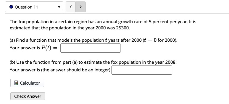 Solved The fox population in a certain region has an annual | Chegg.com