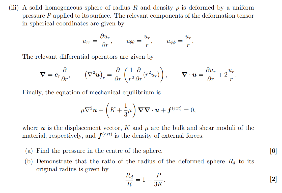 Solved (iii) A solid homogeneous sphere of radius R and | Chegg.com