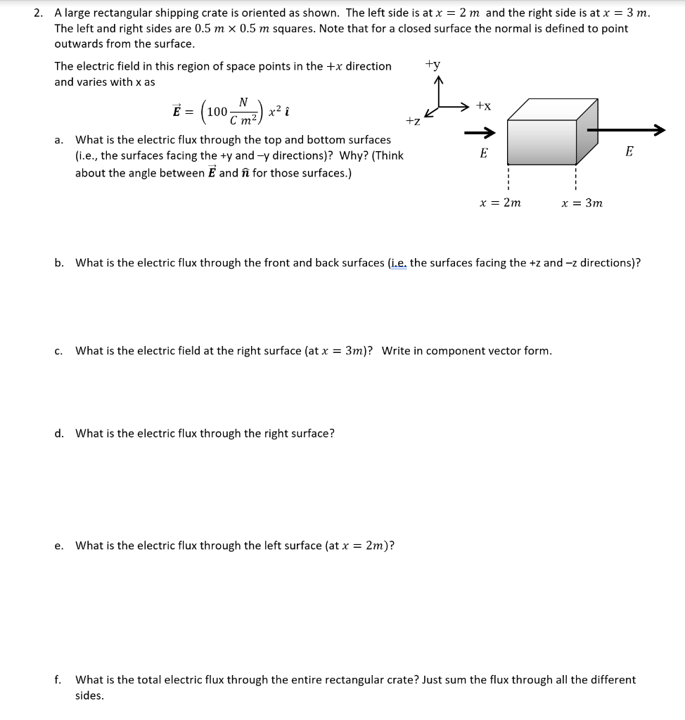 Solved 2. A large rectangular shipping crate is oriented as | Chegg.com