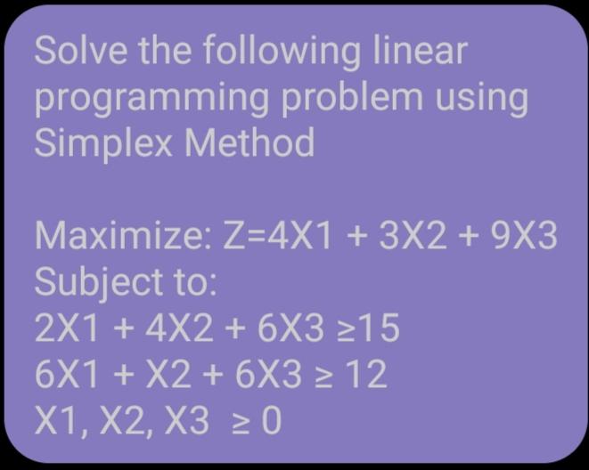 Solved Solve the following linear programming problem using | Chegg.com