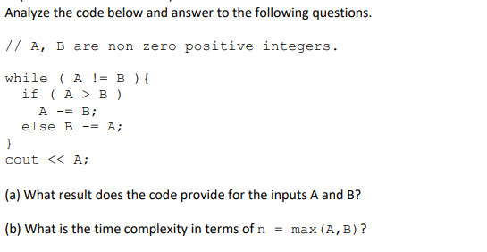 Solved Analyze The Code Below And Answer To The Following | Chegg.com