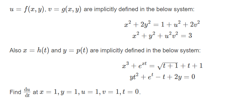 Solved X Text U F X Y V G X Y Are Implicitly Defi Chegg Com