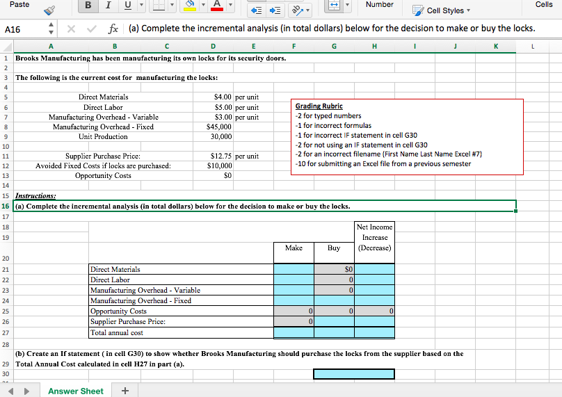 Solved PLEASE SHOW WORK IN EACH CELL. Fill in all blue cells | Chegg.com