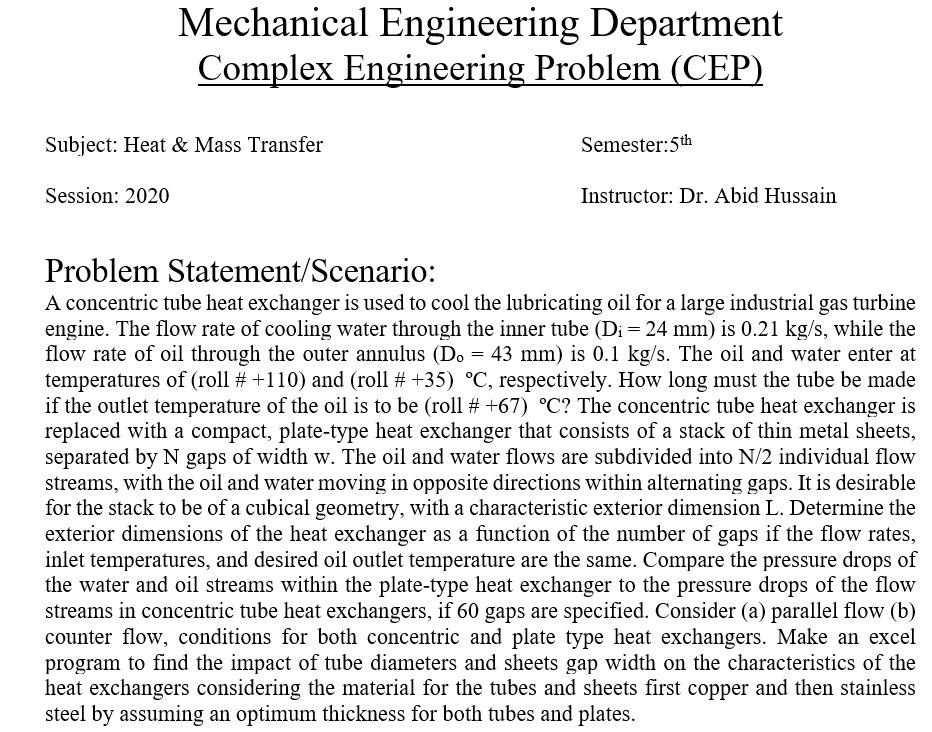 Solved Mechanical Engineering Department Subject: INTERNAL