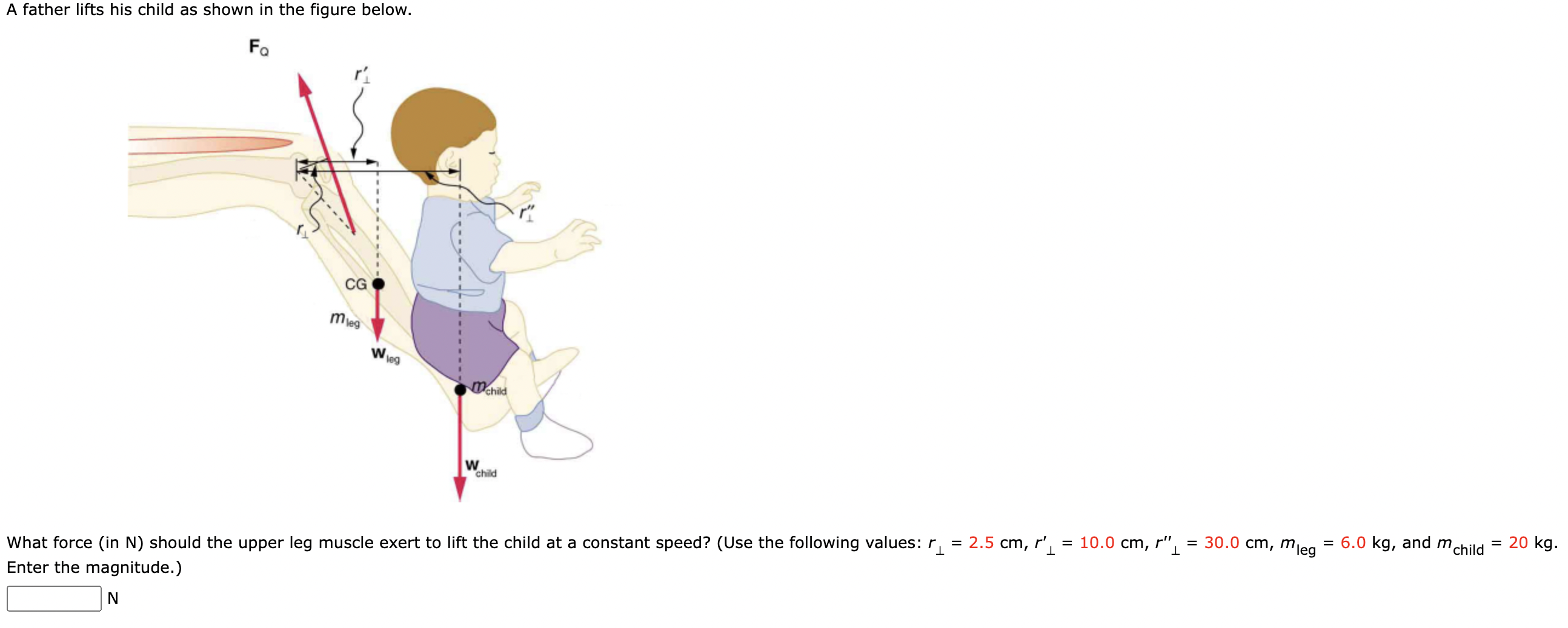 Solved A father lifts his child as shown in the figure