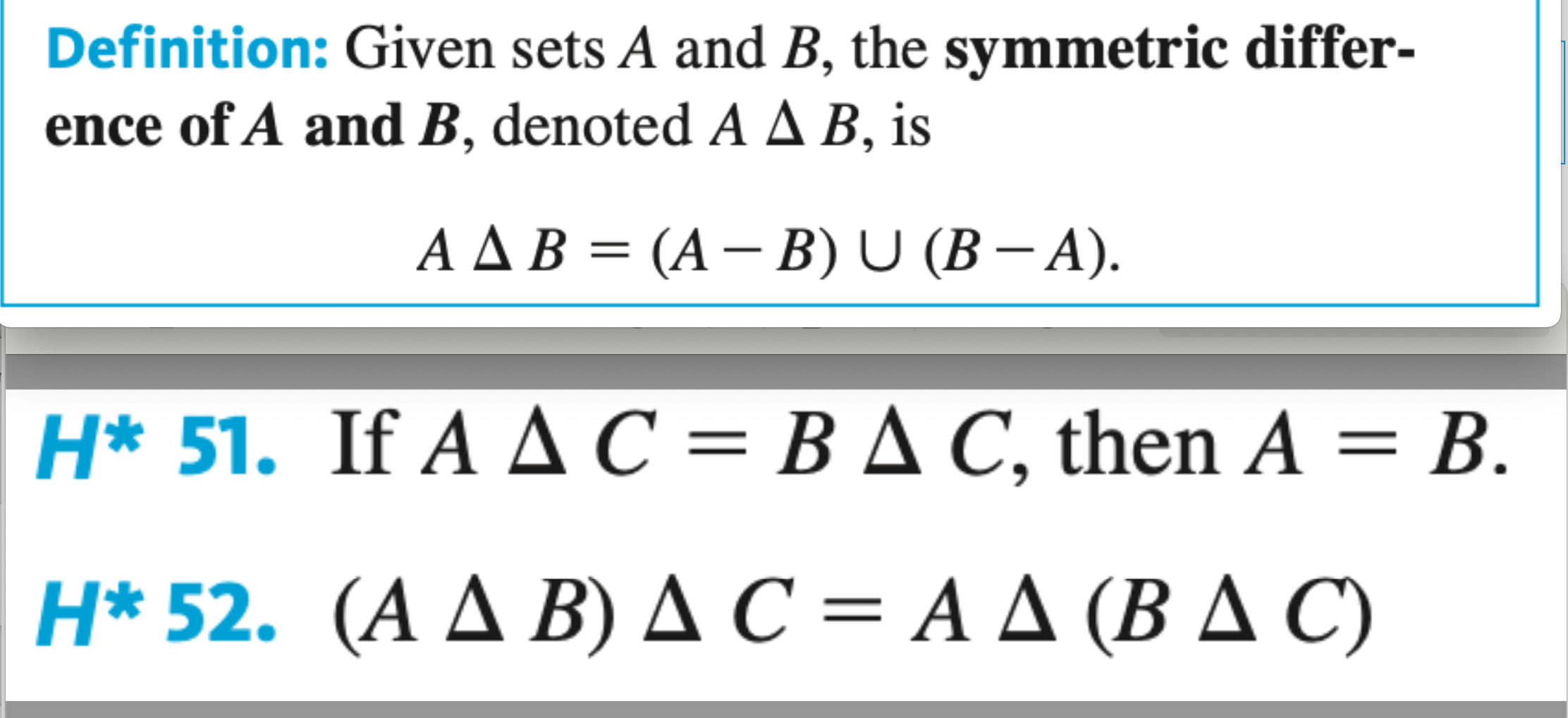 Solved Definition: Given sets A and B, the symmetric | Chegg.com