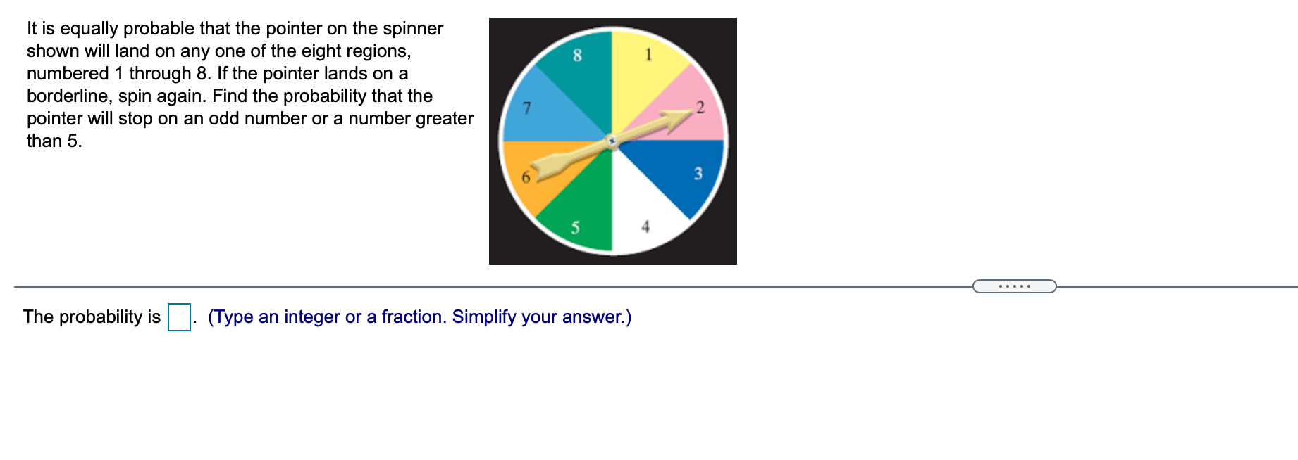 Solved 8 It is equally probable that the pointer on the | Chegg.com