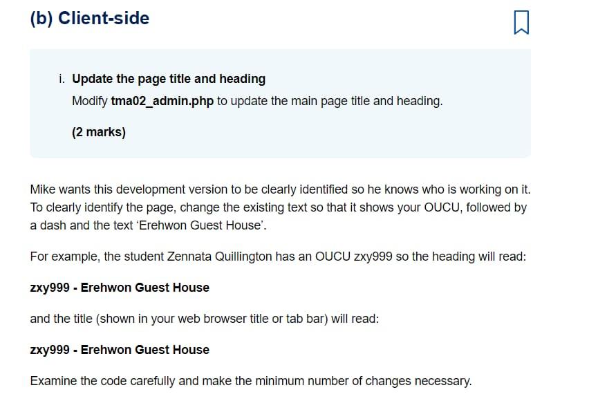 Solved (b) Client-side I. Update The Page Title And Heading | Chegg.com