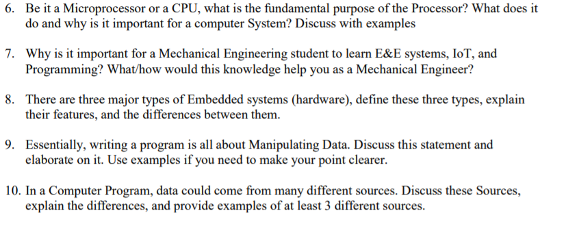 Solved 6. Be It A Microprocessor Or A CPU, What Is The | Chegg.com