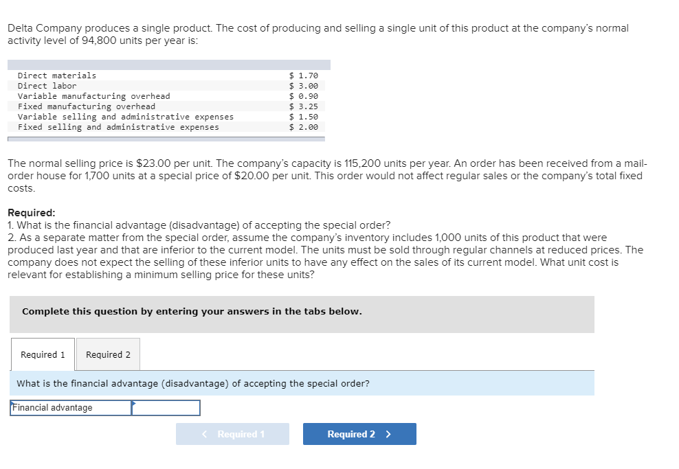 solved-delta-company-produces-a-single-product-the-cost-of-chegg