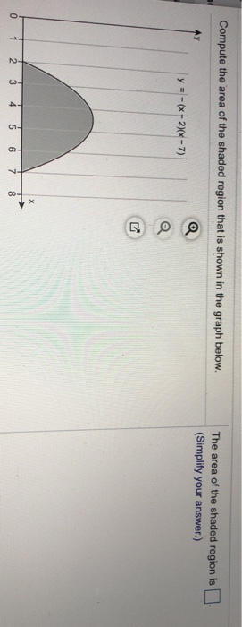 Solved Compute the area of the shaded region that is shown | Chegg.com
