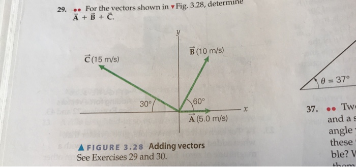 Solved 29, "For thevectors shown in Fig. 3.28, determine C | Chegg.com