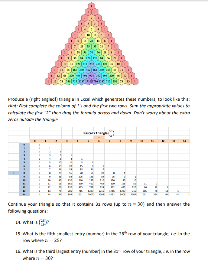 Solved Number patterns such as Pascal's Triangle have many | Chegg.com