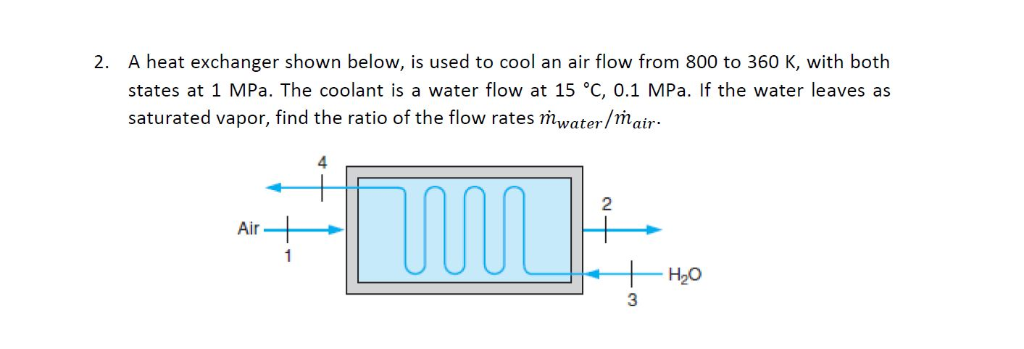 Solved 2. A Heat Exchanger Shown Below, Is Used To Cool An | Chegg.com