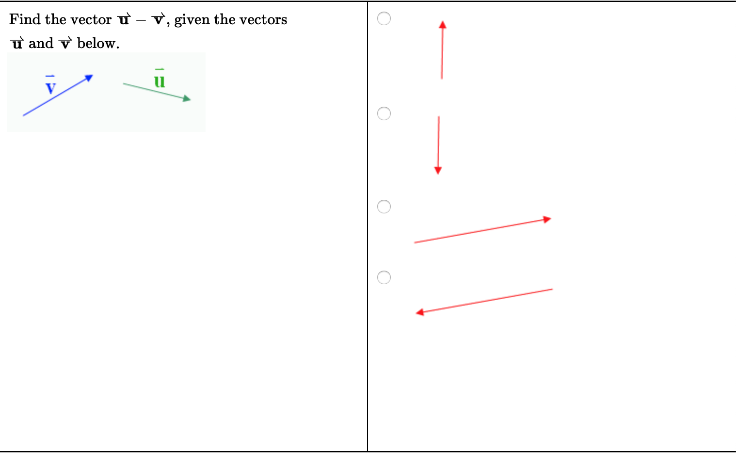 Solved Find The Vector U – V, Given The Vectors ū And V | Chegg.com