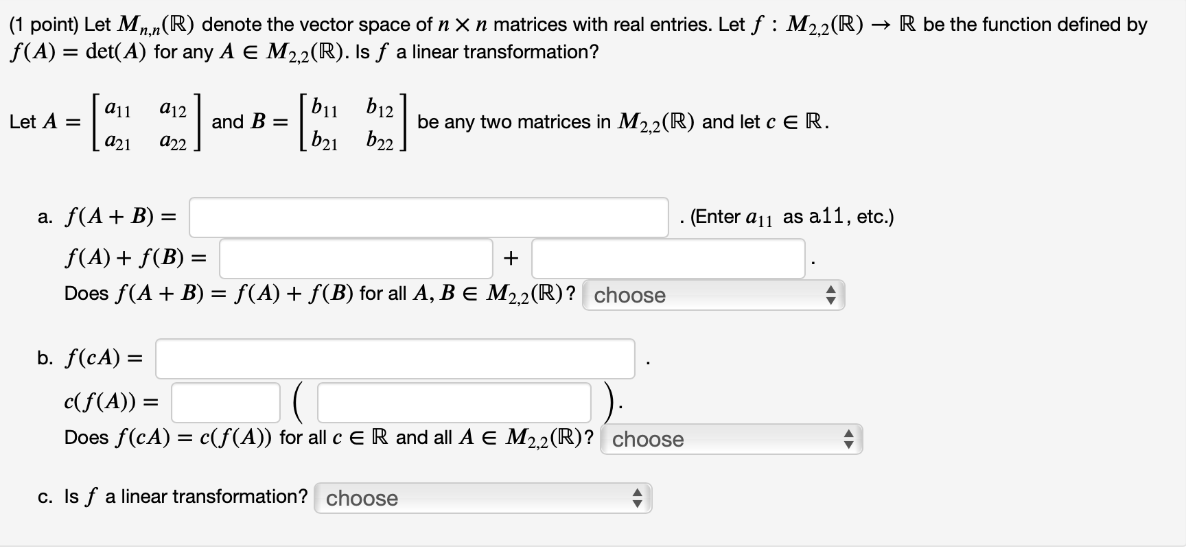 Solved 1 Point Let Mn N R Denote The Vector Space Of N Chegg Com