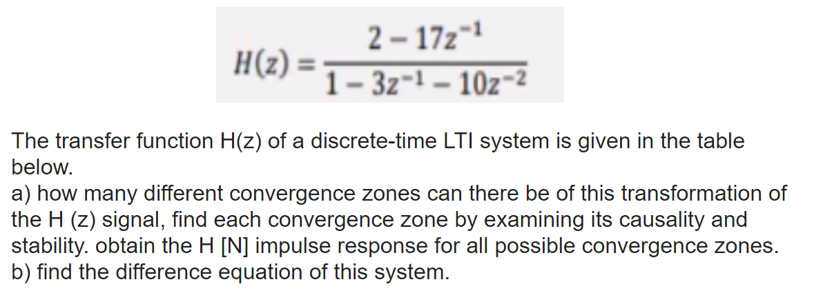 Solved 2 172 1 1 32 1 102 2 The Transfer Function H Z Chegg Com