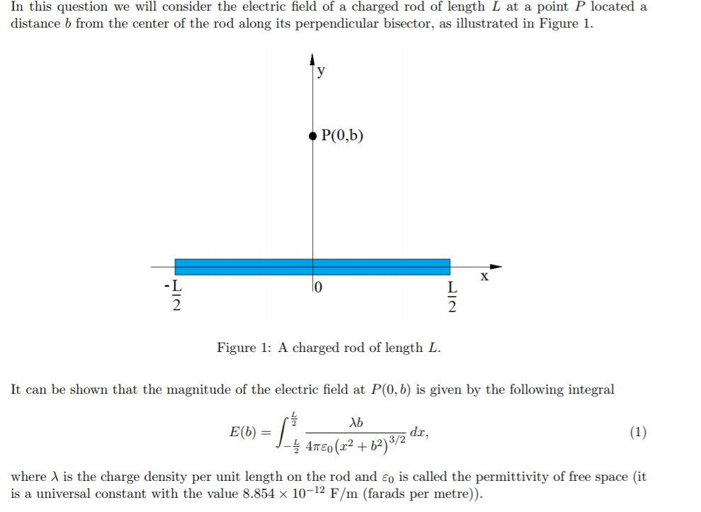 Solved In this question we will consider the electric field
