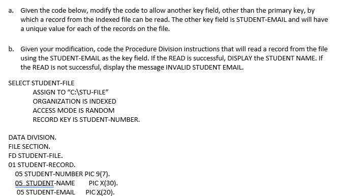 Solved a. Given the code below, modify the code to allow | Chegg.com