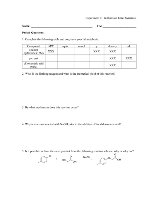 Solved Complete the following table and copy into your lab | Chegg.com