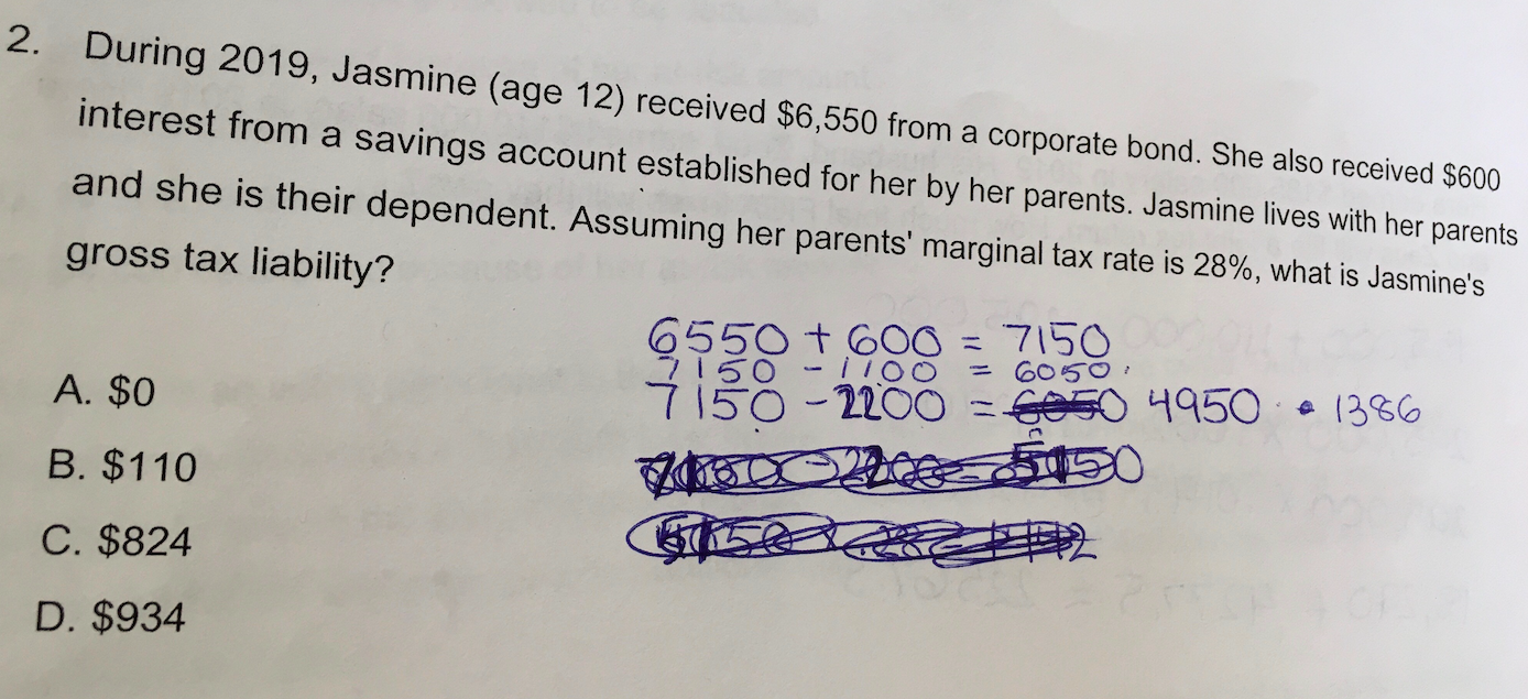 Solved 2. During 2019, Jasmine (age 12) received $6,550 from | Chegg.com