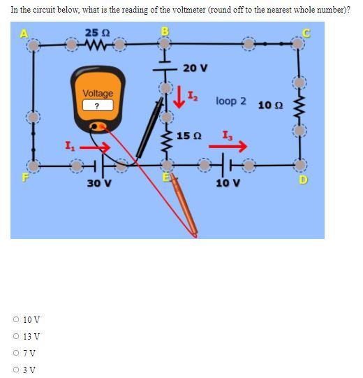 Solved In the circuit below, what is the reading of the