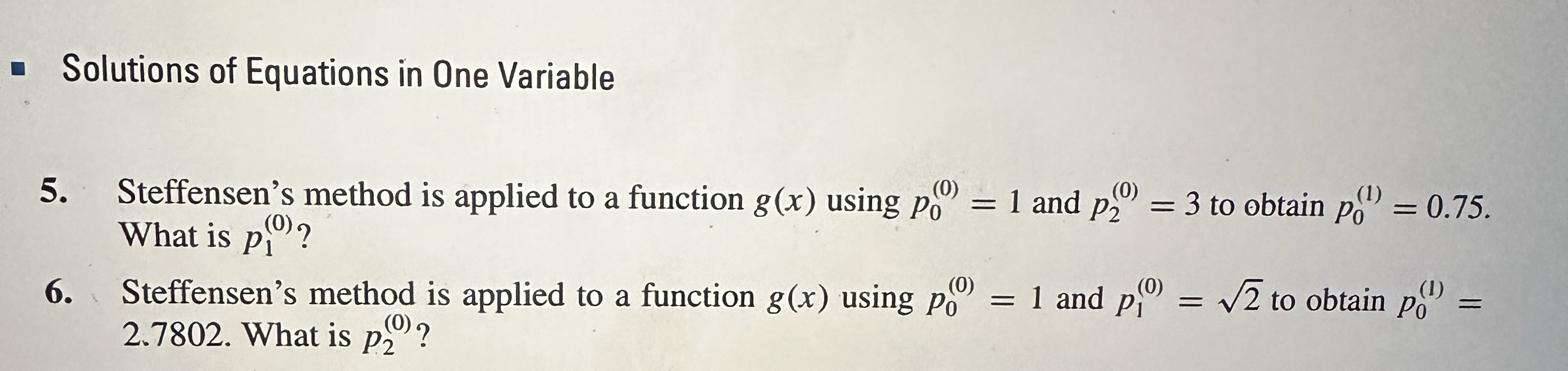 Solved Solutions of Equations in One Variable 5. | Chegg.com