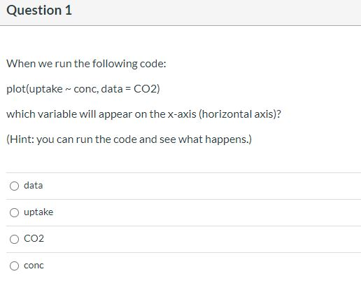 Solved Question 1 When we run the following code: | Chegg.com
