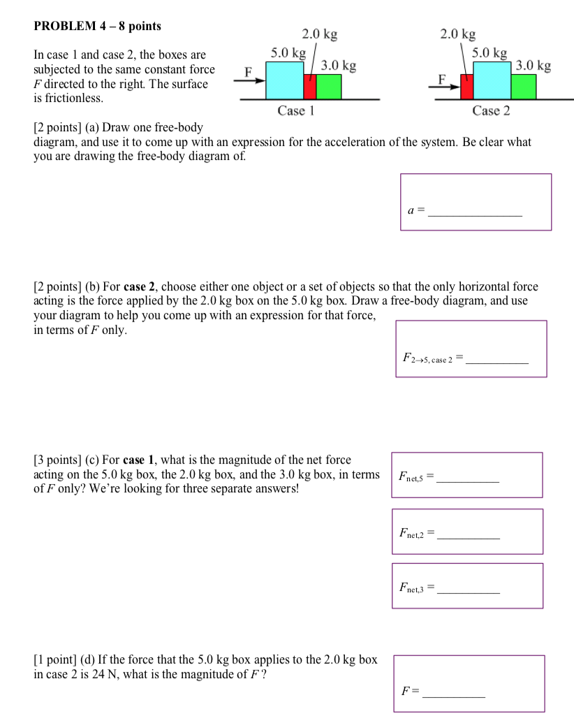 Solved 5 0 Kg 5 0 Kg Problem 4 8 Points 2 0 Kg 2 0 Kg In Chegg Com