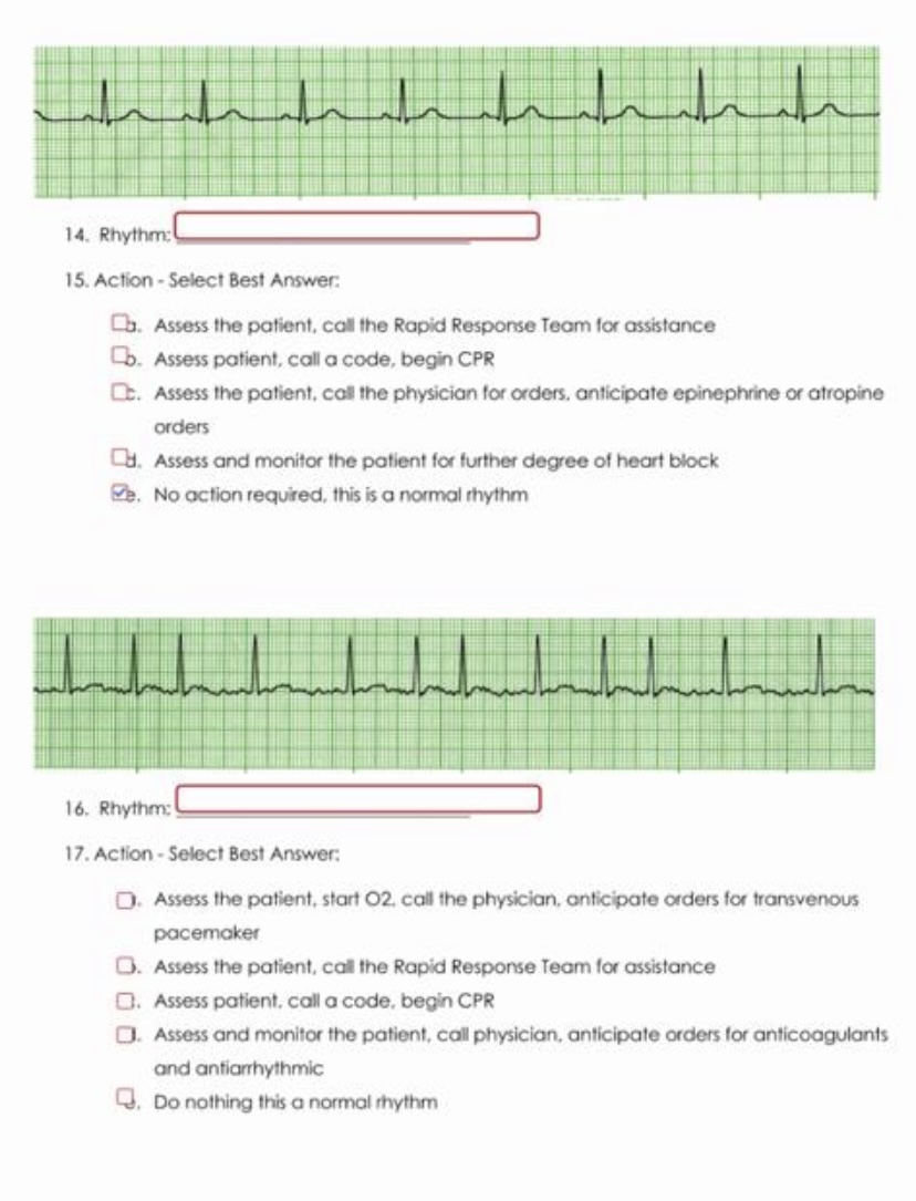 15. Action-Select Best Answer: 1. Assess the patient, | Chegg.com