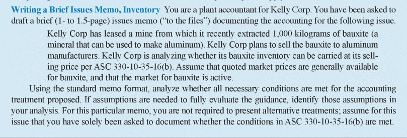 writing-a-brief-issues-memo-inventory-you-are-a-chegg