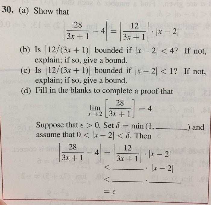 Solved 30. (a) Show that 28_-4 3x 1 12 3xx2 (b) Is |12/(3x + | Chegg.com